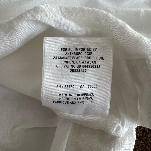 anthropologie maeve white button down dress in size 6 - Picture 5 of 9